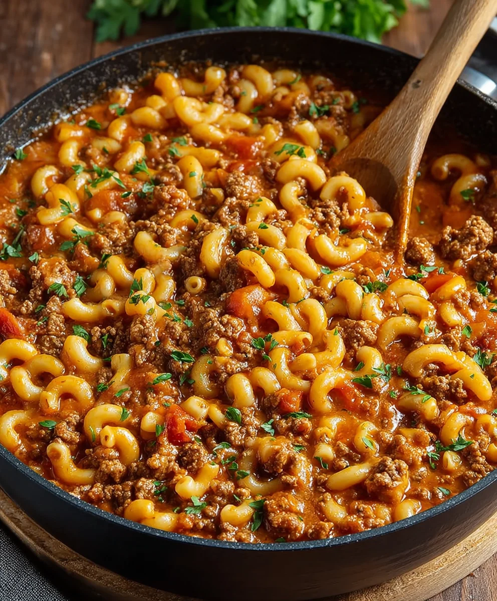 Cheesy One-Pot American Goulash - Easy Beef Recipe