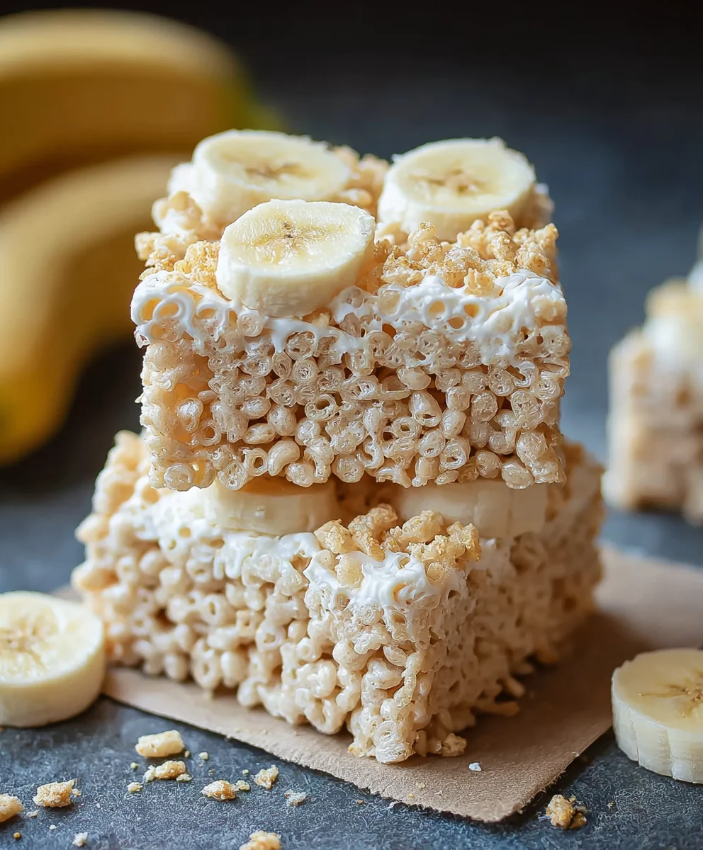 Banana Pudding Rice Krispie Treats-Easy Dessert
