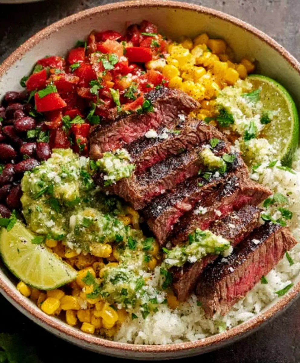 Cilantro Lime Beef Steak Bowls- Easy & Flavorful