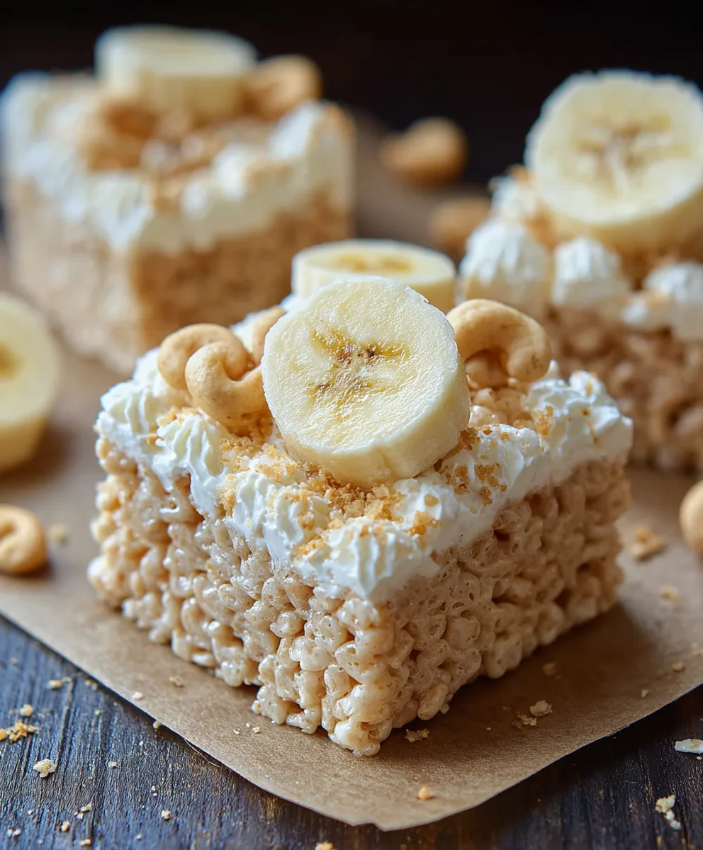 Banana Pudding Rice Krispie Treats-Easy Dessert