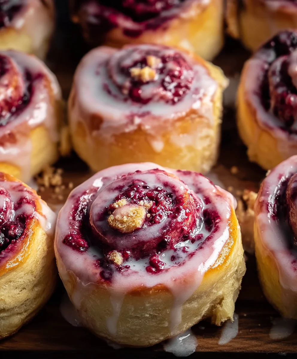Blackberry Raspberry Sweet Rolls-Soft Gooey & Delicious