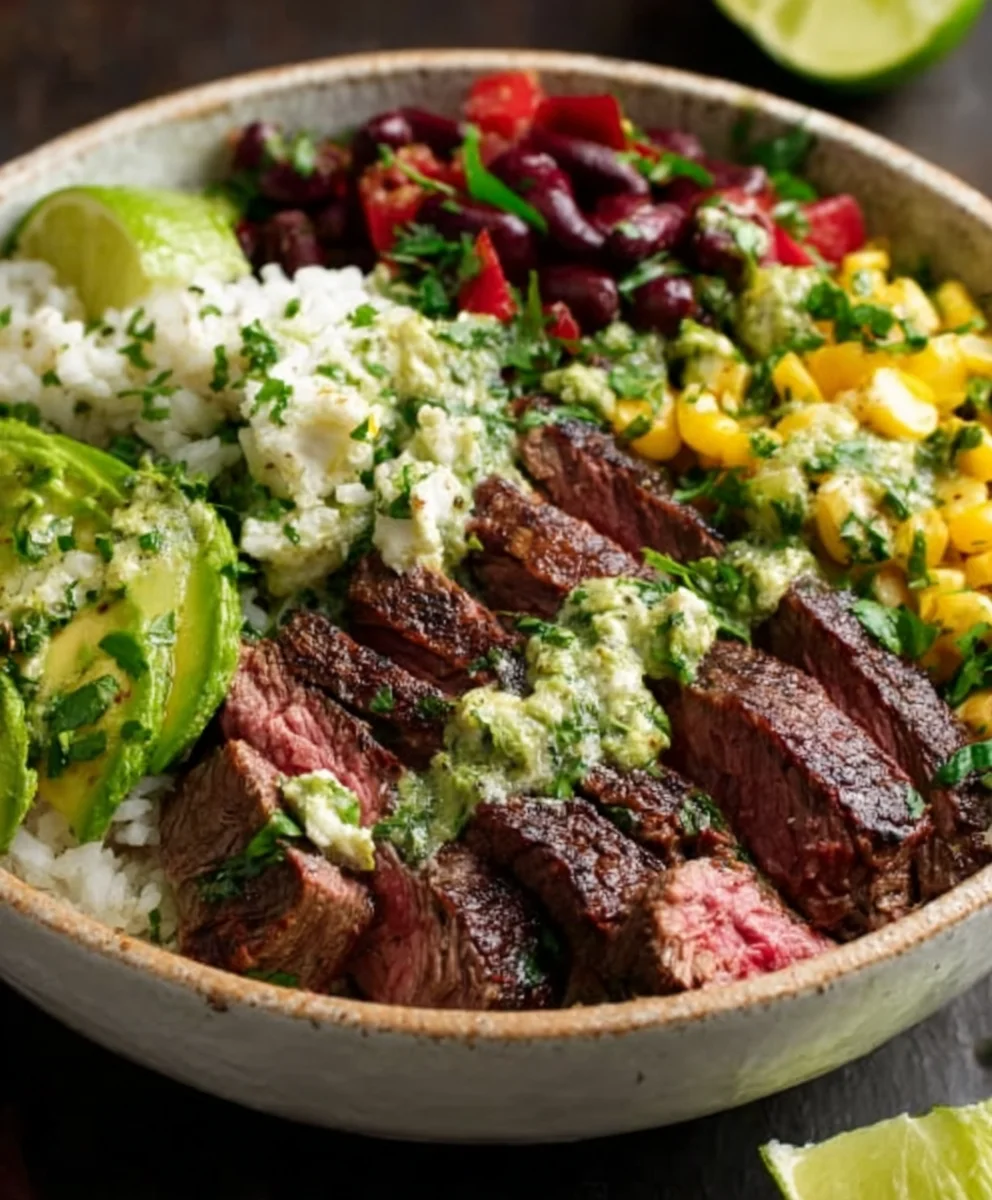 Cilantro Lime Beef Steak Bowls- Easy & Flavorful