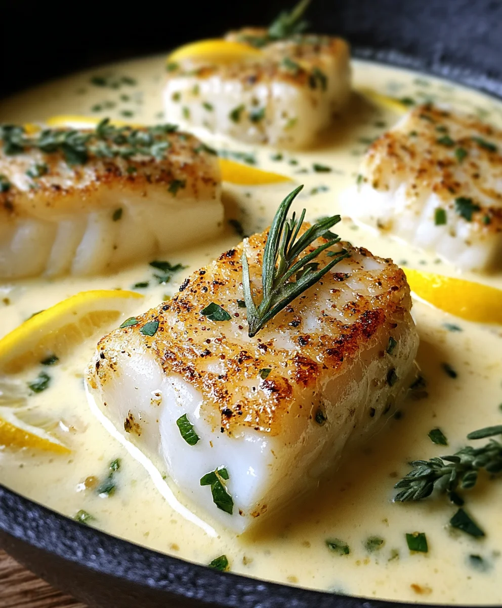 Baked Cod Coconut Lemon Cream - Easy Weeknight Dinner