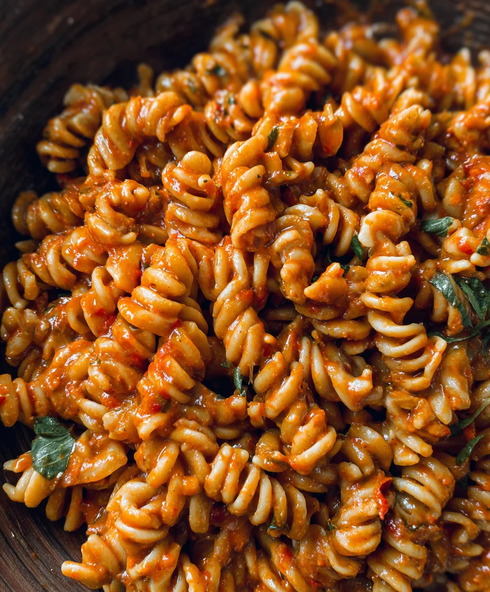 Creamy Vegan Spicy Fusilli- Easy & Delicious Pasta