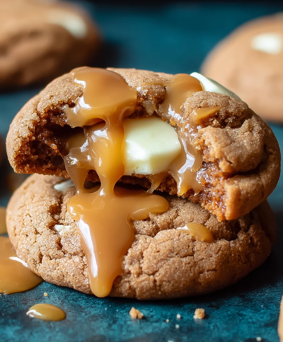 Caramel Stuffed Gin Extract Extract Cookies - White Chocolate Delight