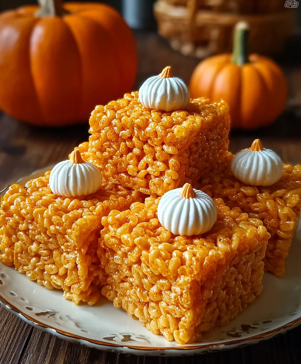 Easy Pumpkin Rice Krispie Treats - Fall Fun