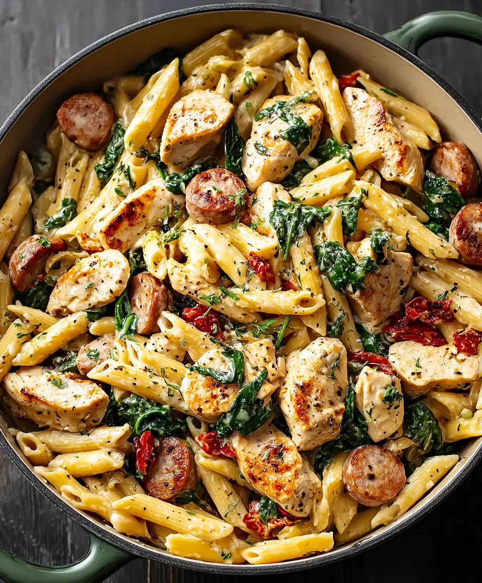 Easy Chicken and Beef Sausage Pasta Recipe
