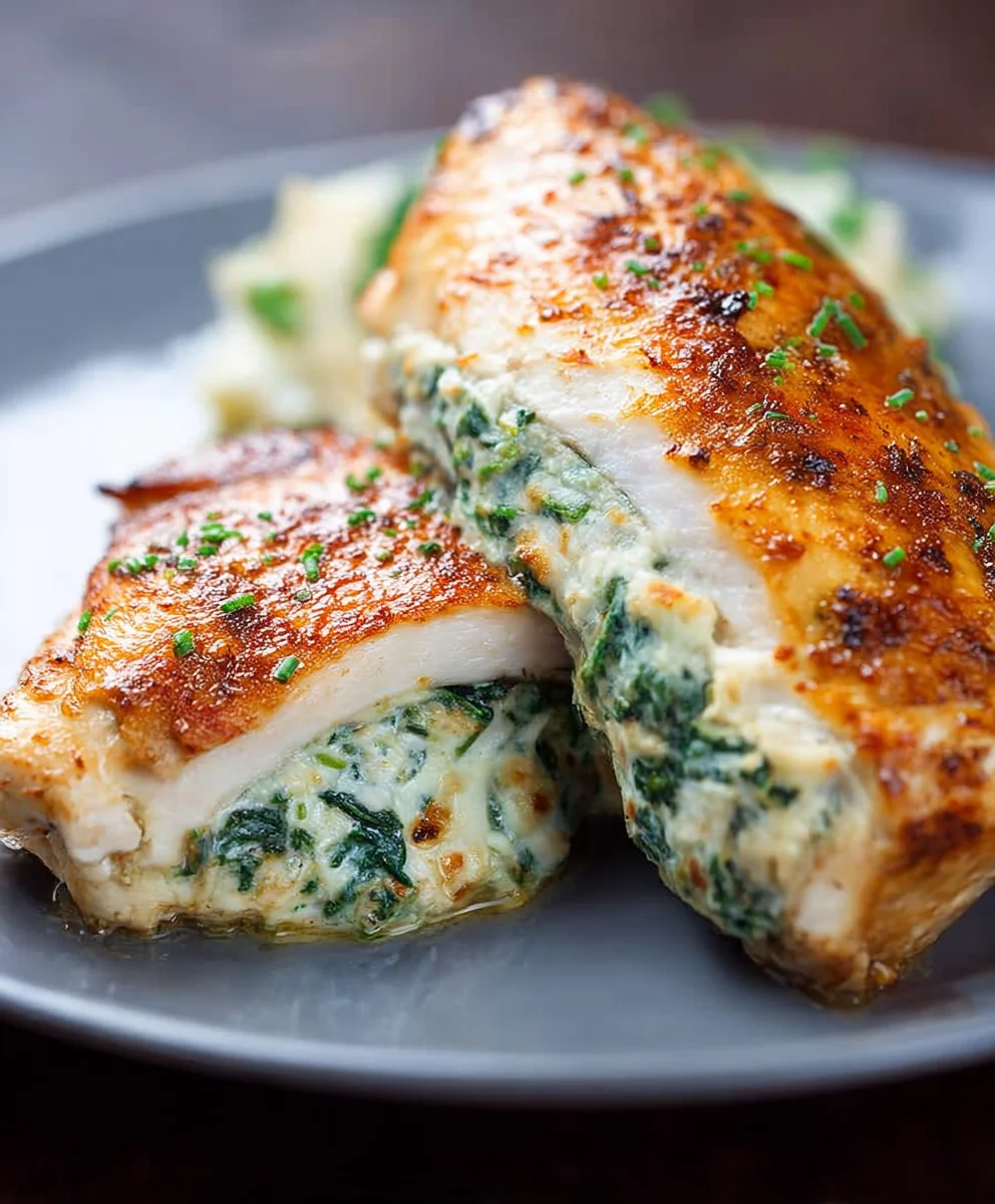 Easy Spinach Stuffed Chicken Breasts Recipe
