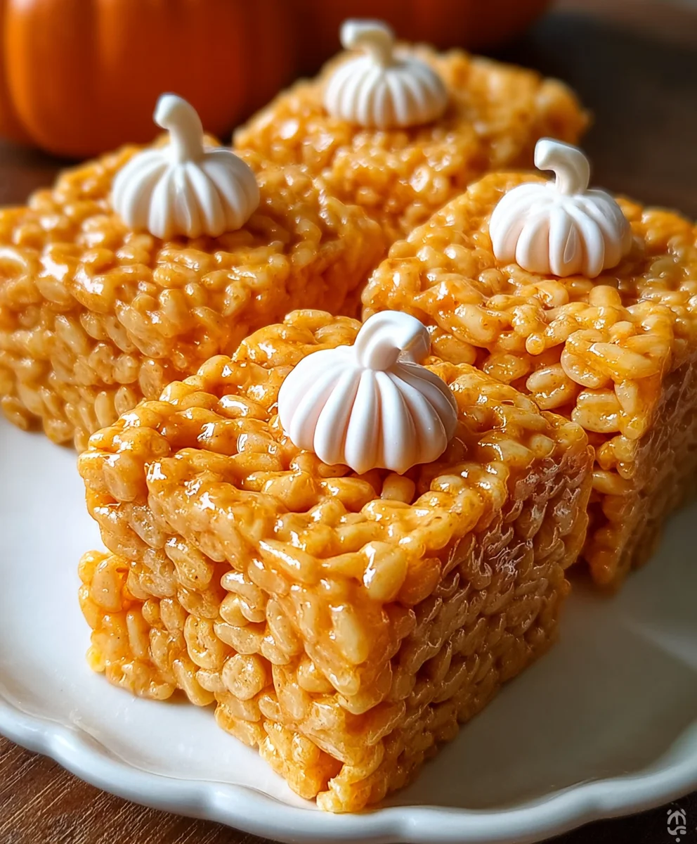 Easy Pumpkin Rice Krispie Treats - Fall Fun