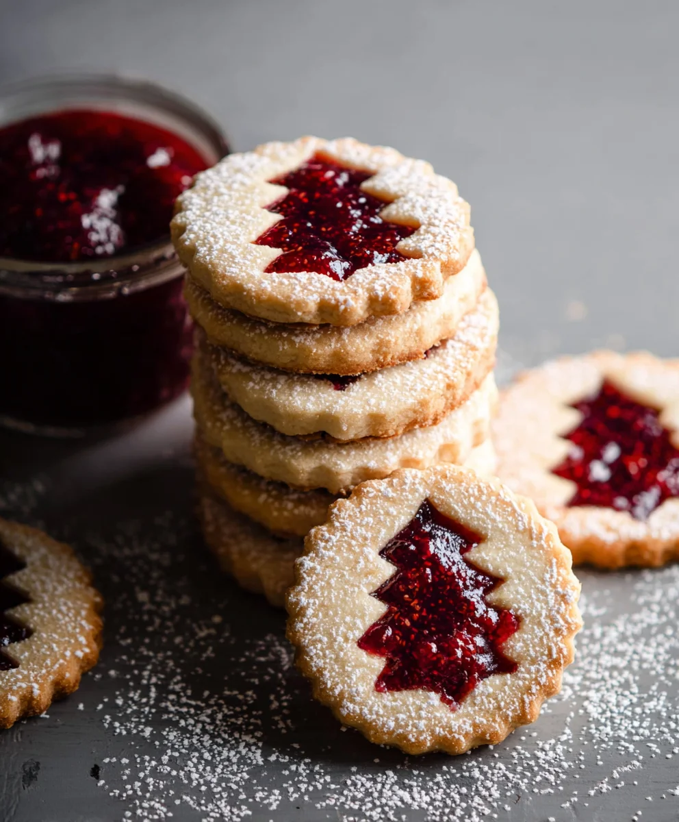 Raspberry Linzer Cookies - Delicious Sweet Treats