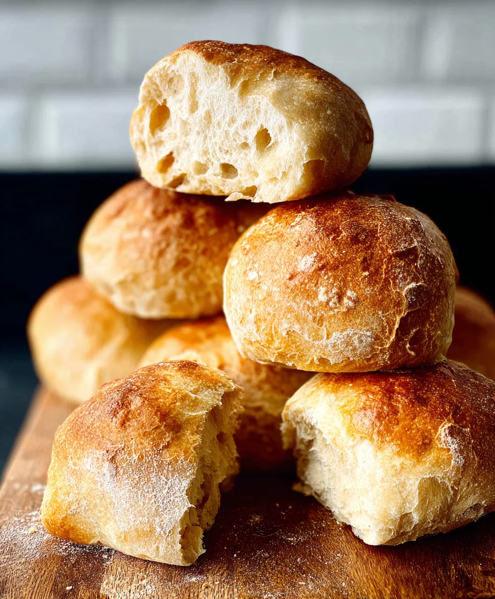 Easy No Knead Crusty Rolls Recipe