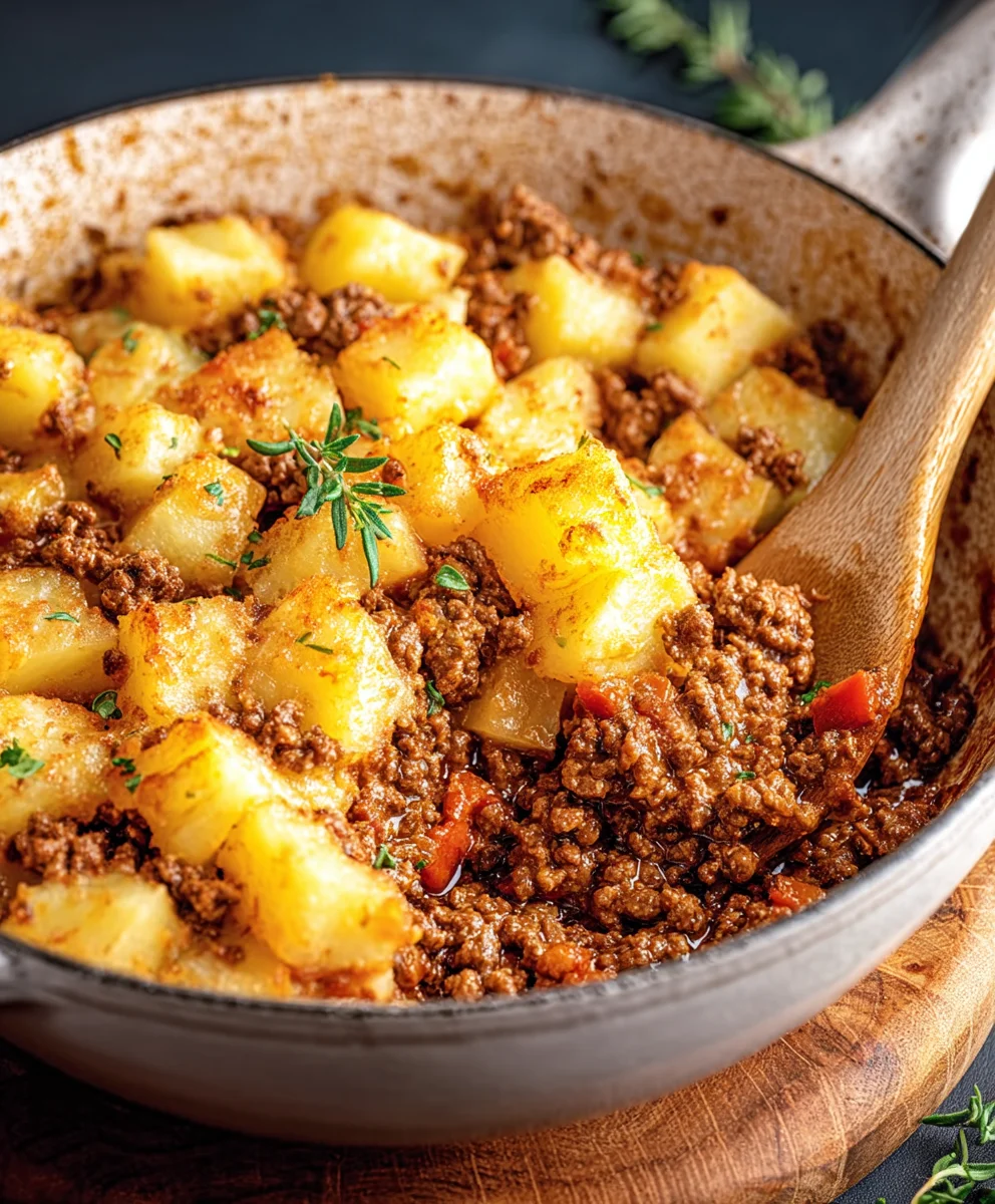 Easy Ground Beef and Potatoes Skillet Recipe