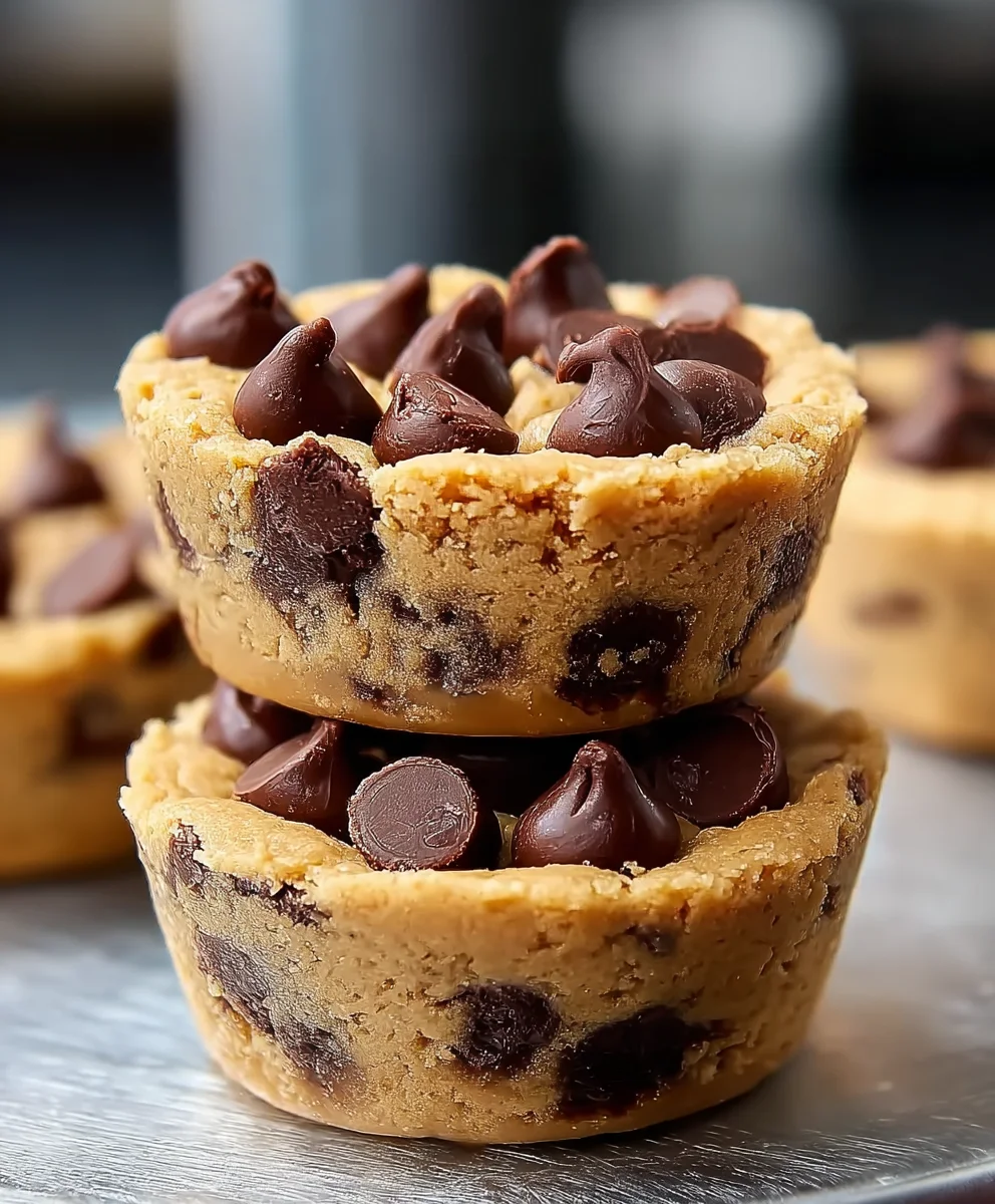 Peanut Butter Chocolate Chip Cookie Cups-Easy Recipe