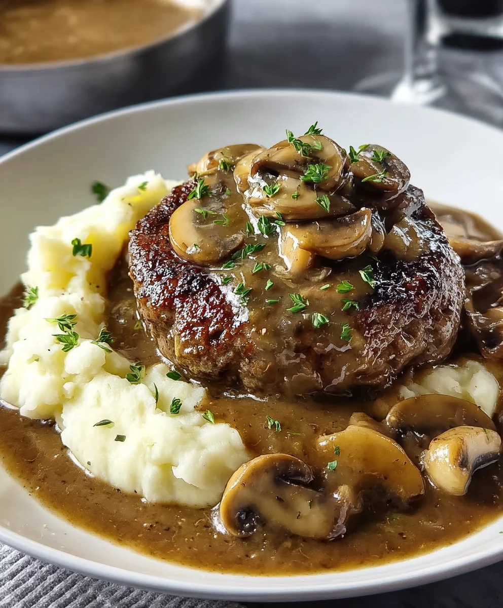 Bobby Flay Salisbury Steak-Mushroom Gravy