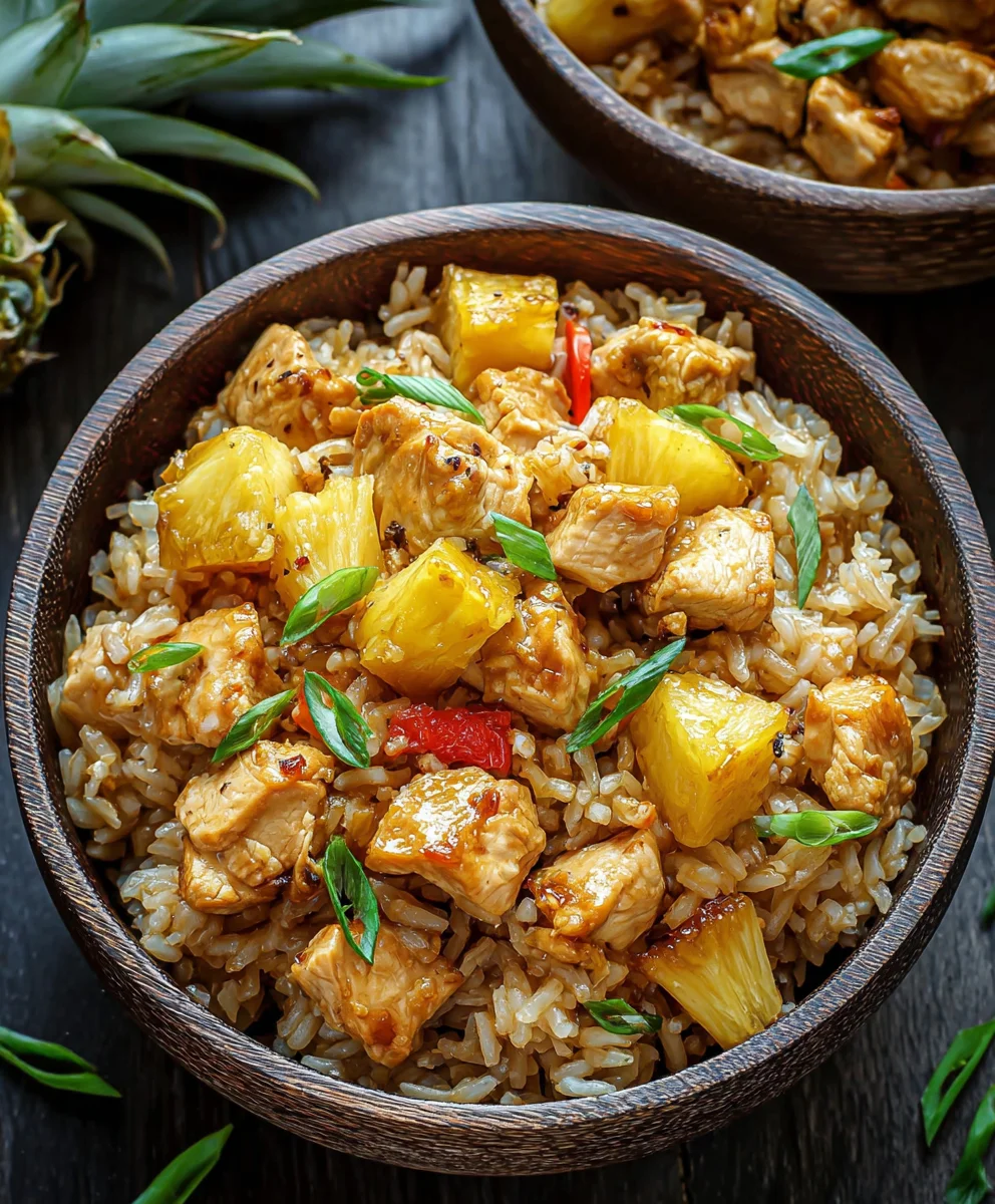 Sweet Pineapple Chicken Rice Bowl-Easy Dinner
