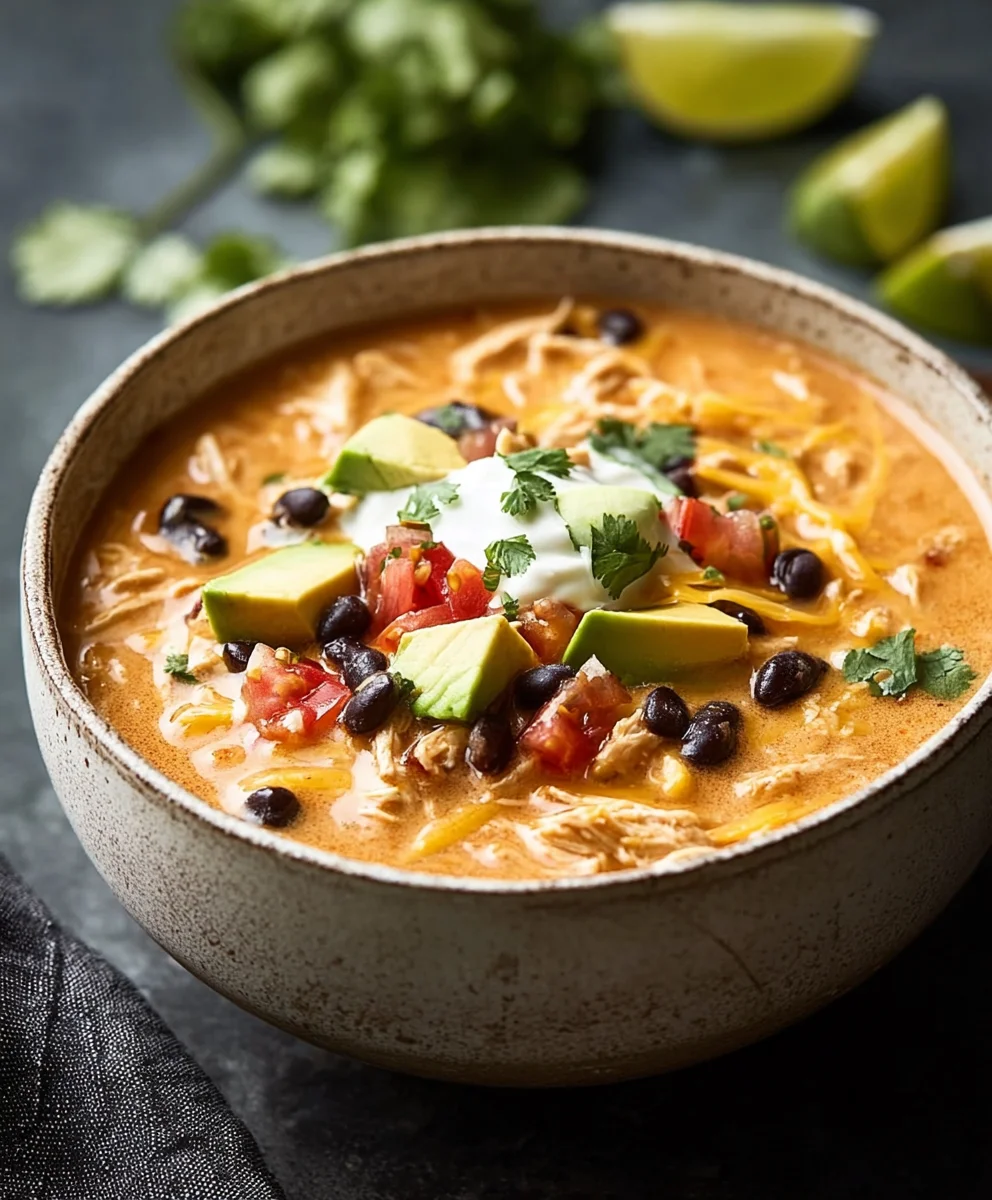 Creamy Chicken Enchilada Soup - Easy & Delicious