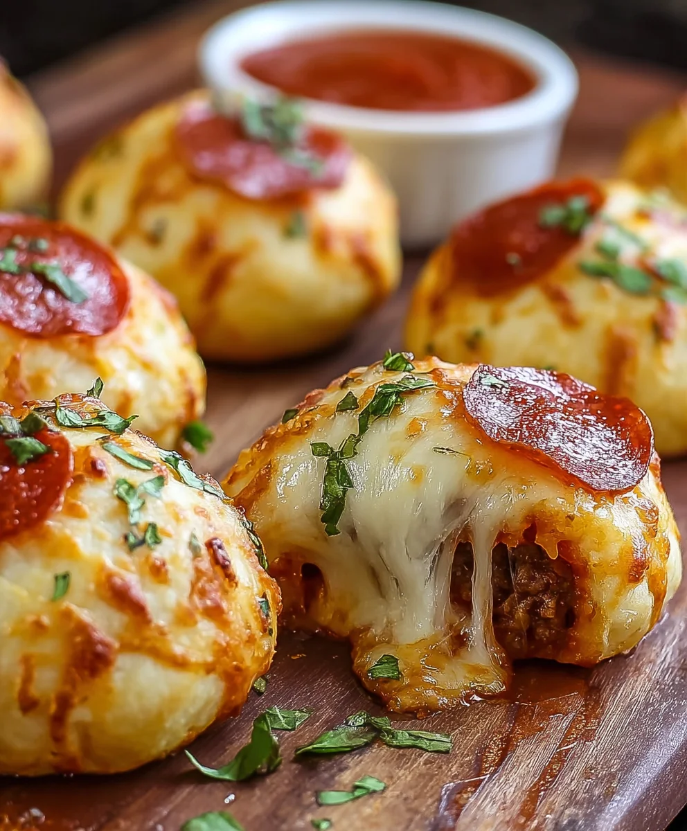 Cheesy Beef Beef Pepperoni Pizza Bombs-Easy Recipe