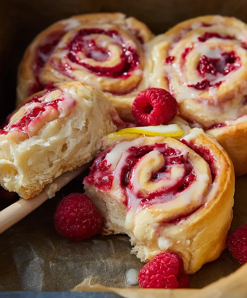 Brioche Raspberry Lemon Rolls-Sweet Citrus Swirls