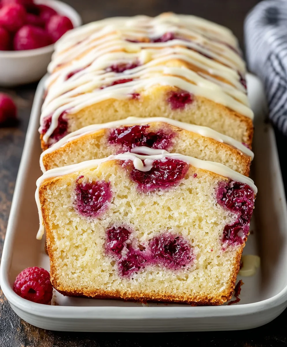 White Chocolate Raspberry Loaf Cake Recipe
