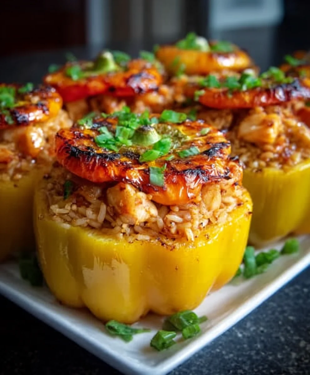 Teriyaki Pineapple Chicken Stuffed Peppers Recipe