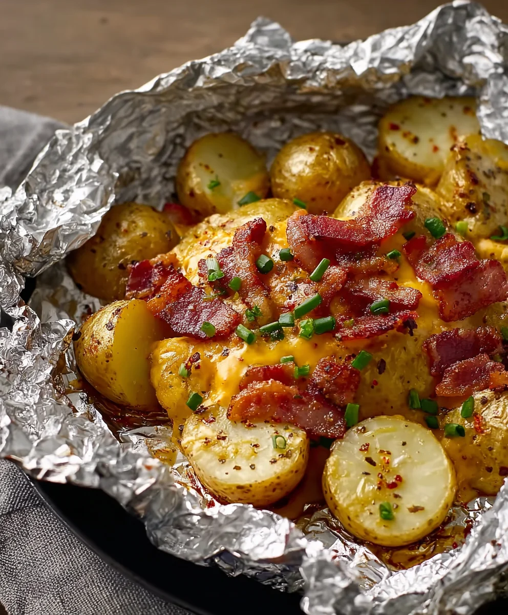 Cheesy Beef Beef Bacon Ranch Potatoes-Easy Foil Packets