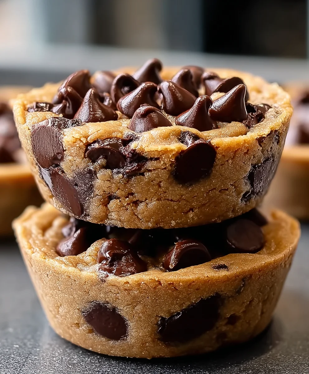 Peanut Butter Chocolate Chip Cookie Cups-Easy Recipe