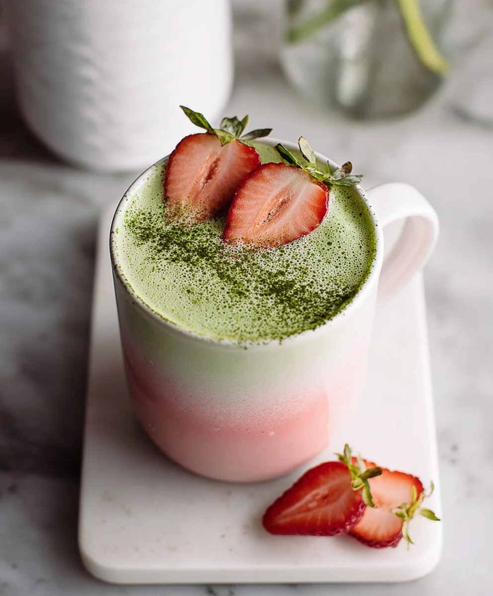 Strawberry Matcha Latte-Sweet & Creamy Delight