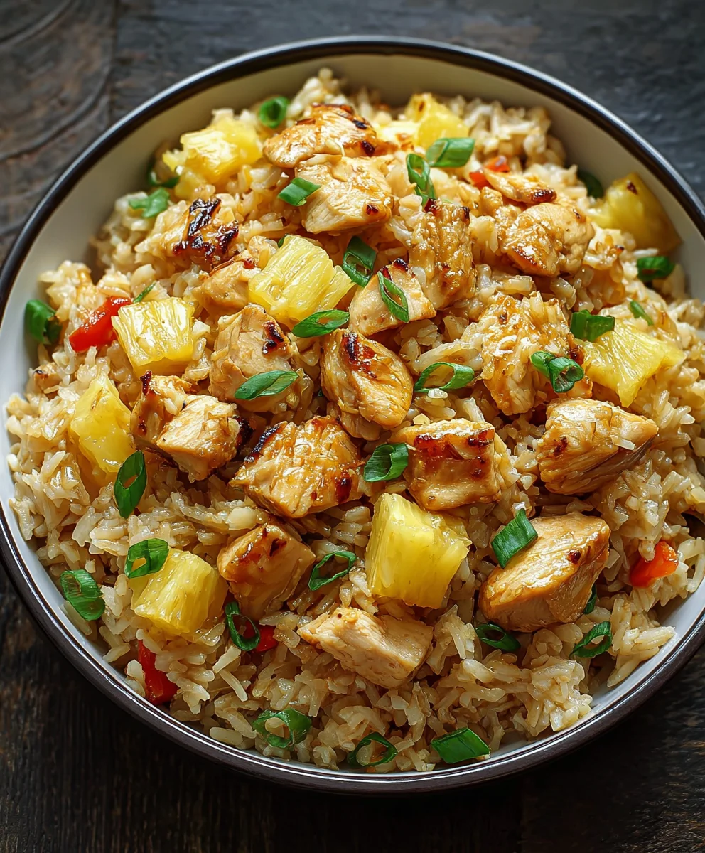 Sweet Pineapple Chicken Rice Bowl-Easy Dinner