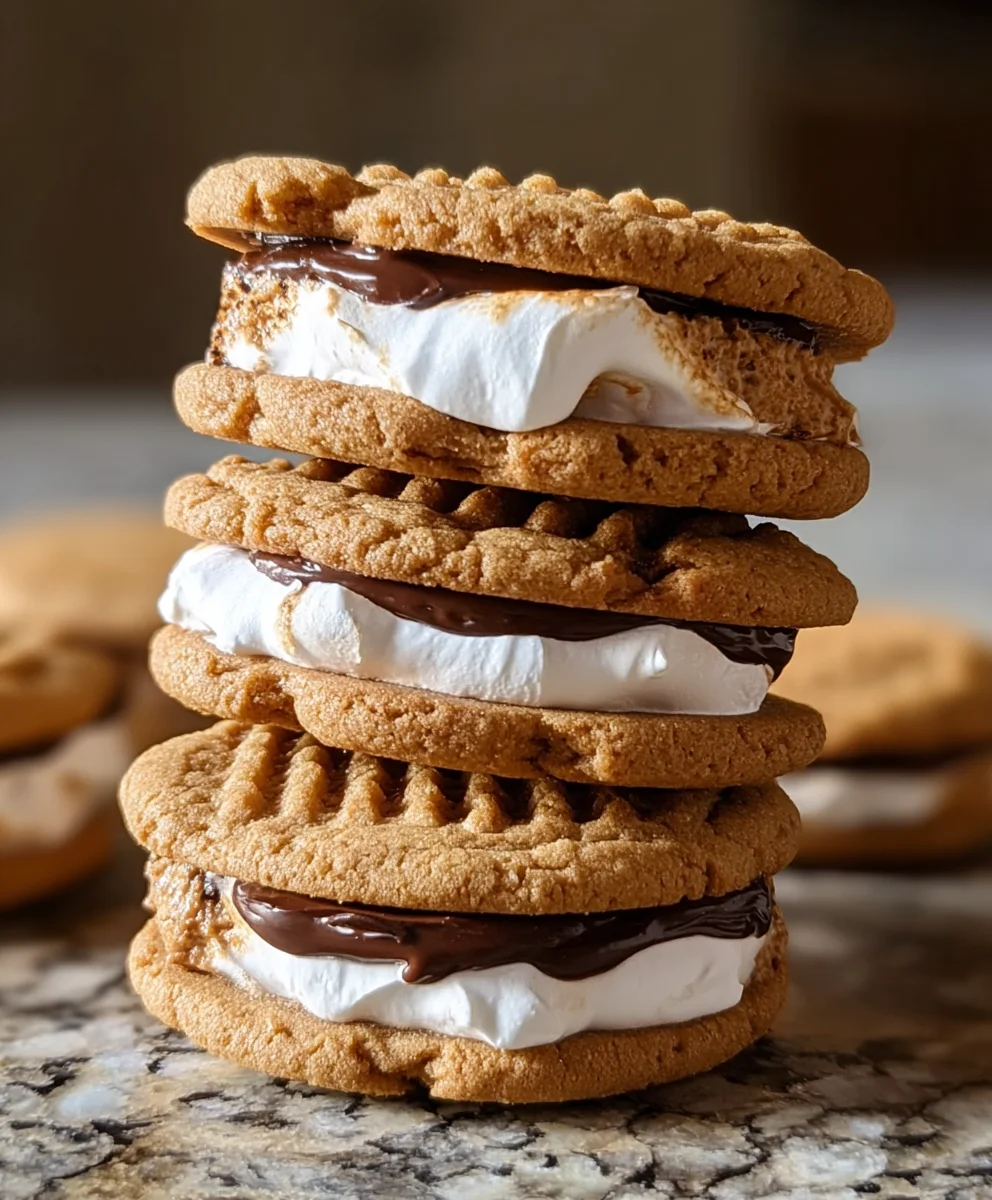 Peanut Butter S'mores Sandwich Cookies-Delicious Treat