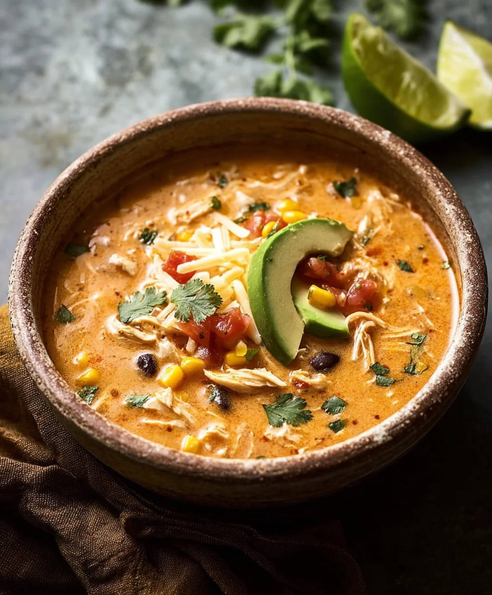 Creamy Chicken Enchilada Soup - Easy & Delicious