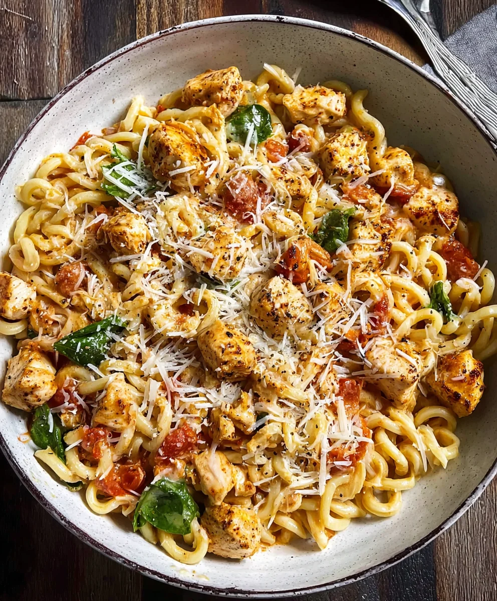 Garlic Parmesan Healthy Chicken Pasta Recipe