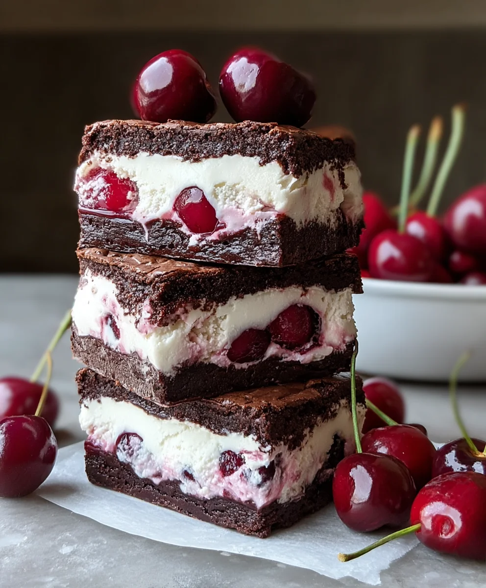 Cherry Brownie Ice Cream Sandwiches Recipe