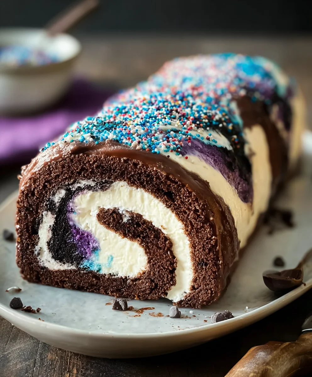 Galaxy Cake Roll Recipe- Swirls of Wonder