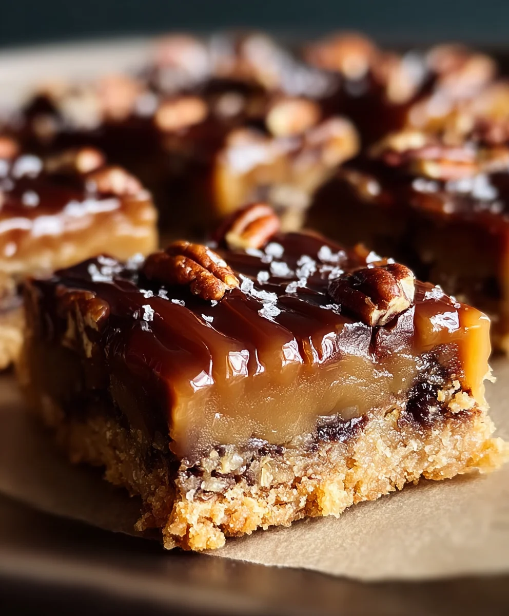 Easy Turtle Bars-Decadent Chocolate Caramel Pecan Treats