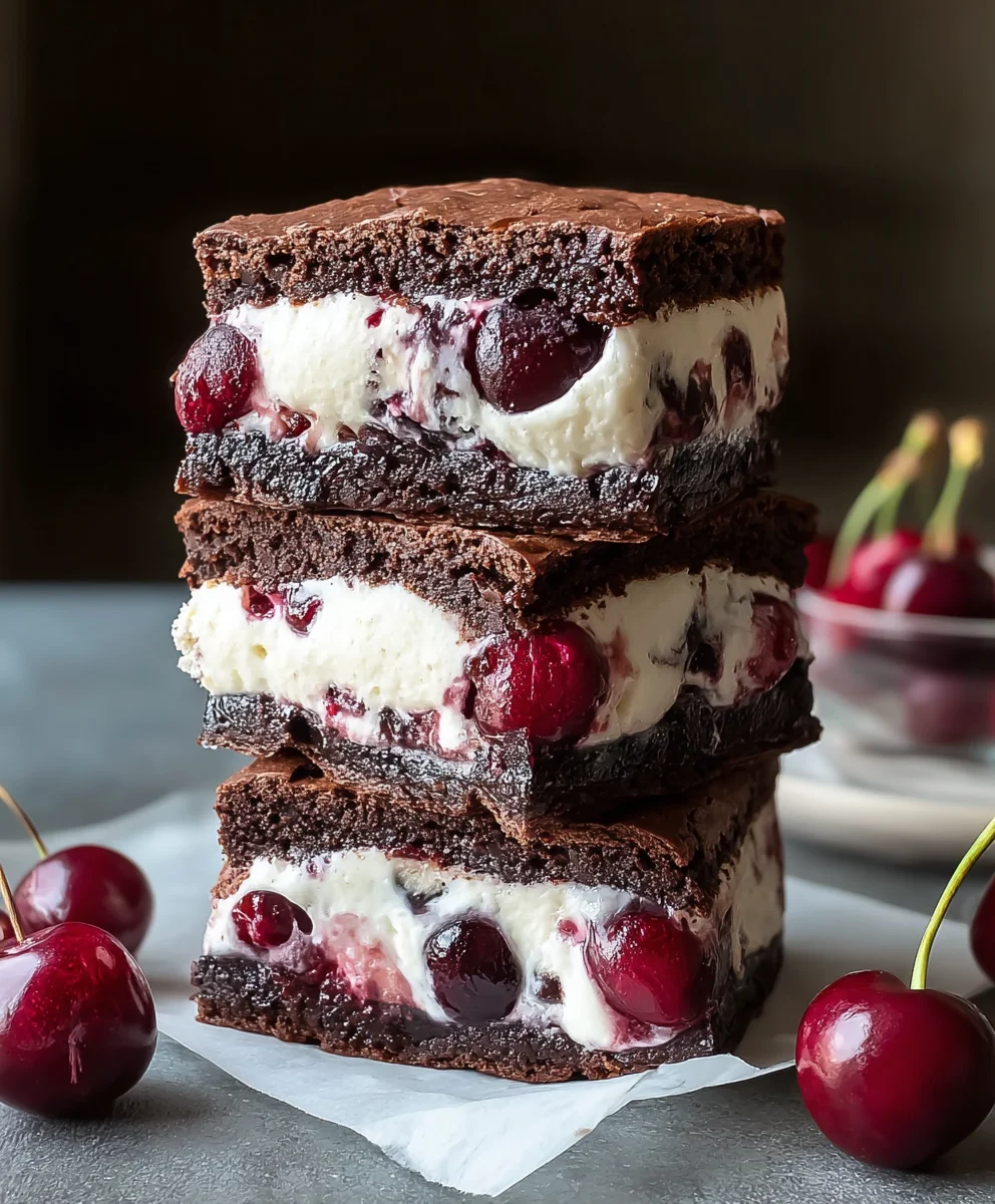 Cherry Brownie Ice Cream Sandwiches Recipe