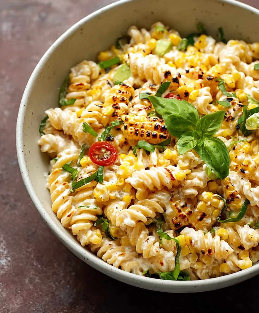 Creamy Street Corn Pasta Salad - Easy & Delicious
