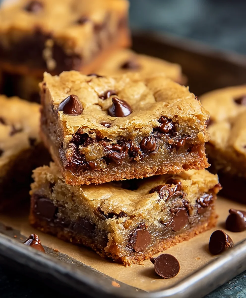 Gooey Chocolate Chip Cookie Bars-Easy Dessert