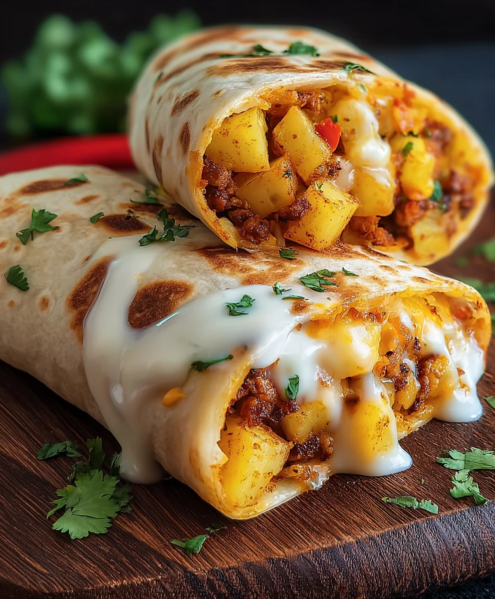 Cheesy Potato Burritos- Easy Comfort Food Recipe
