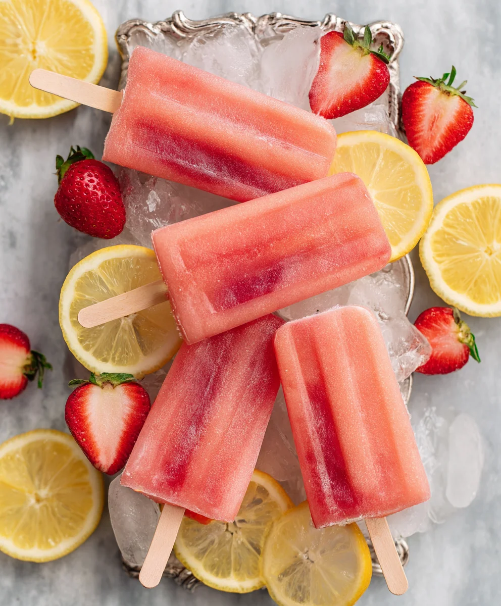 Easy Strawberry Lemonade Popsicles-Refreshing Summer Treat