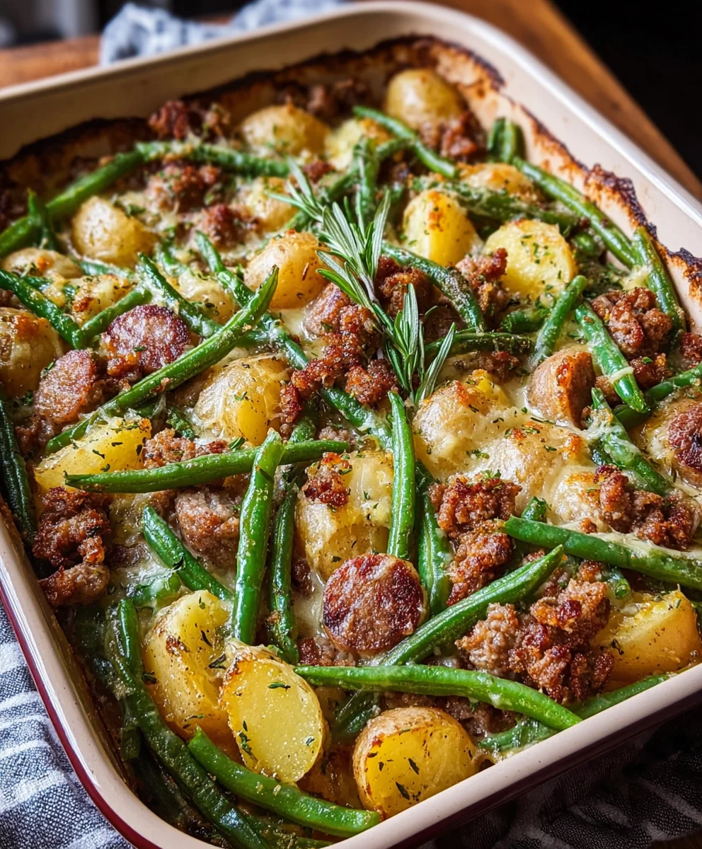 Easy Beef Green Bean Potato Casserole Recipe
