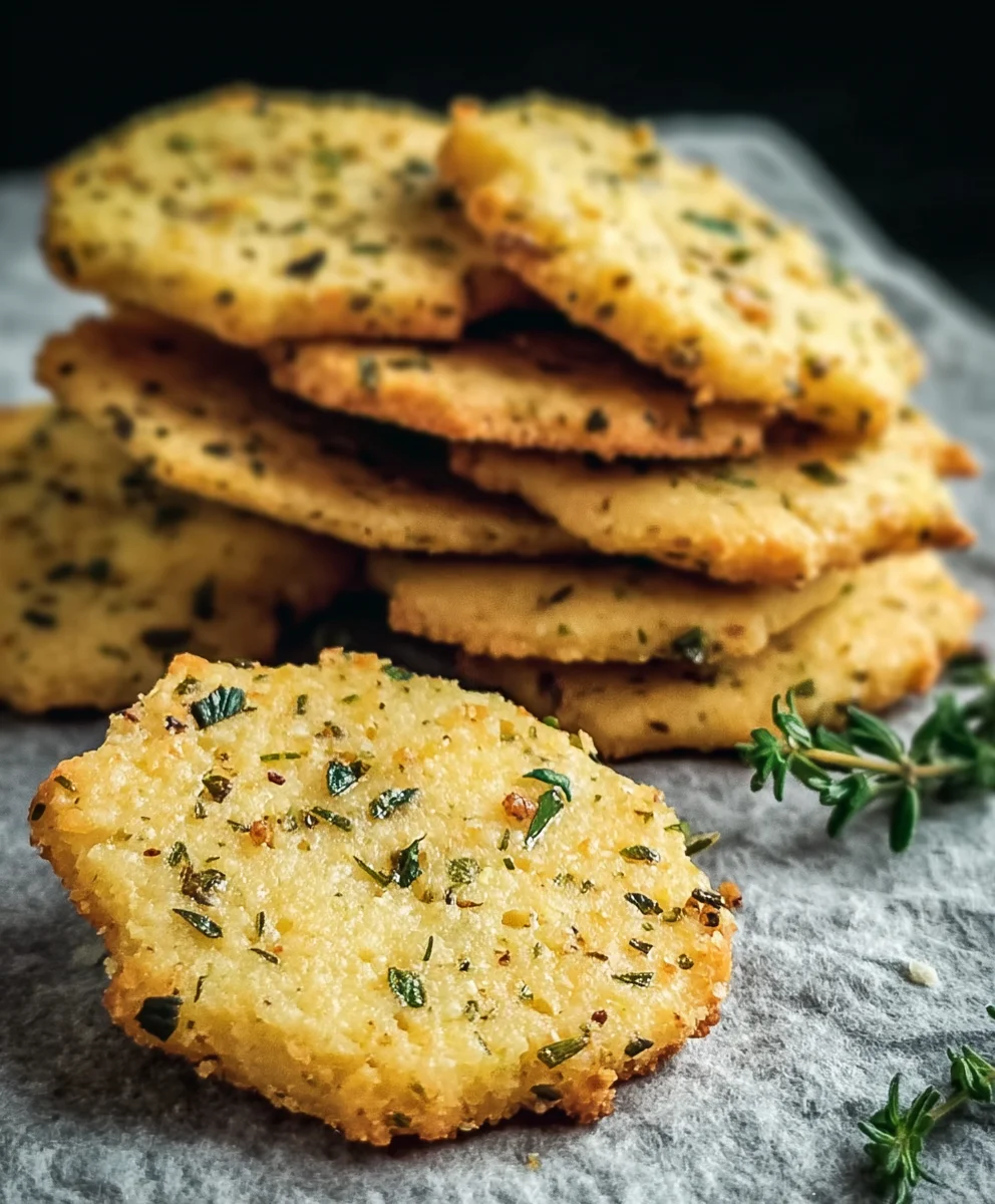 Garlic Herb Chickpea Flour Crackers- Easy Snack