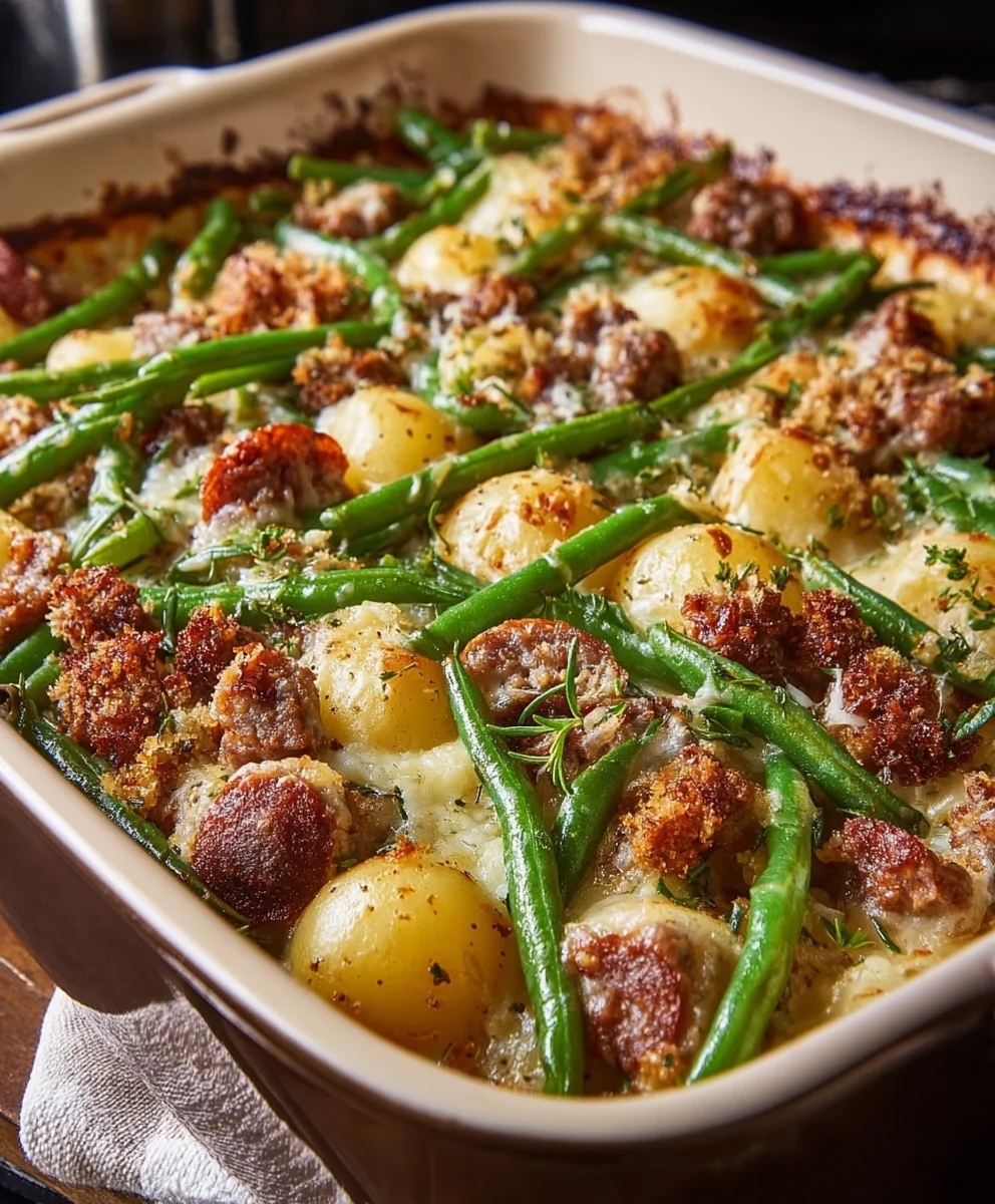 Easy Beef Green Bean Potato Casserole Recipe