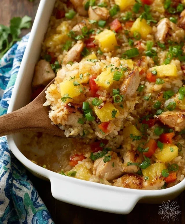 Aloha Pineapple Chicken Rice Casserole