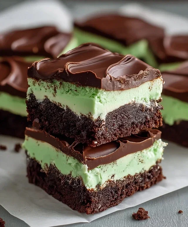 Triple-layer chocolate mint squares