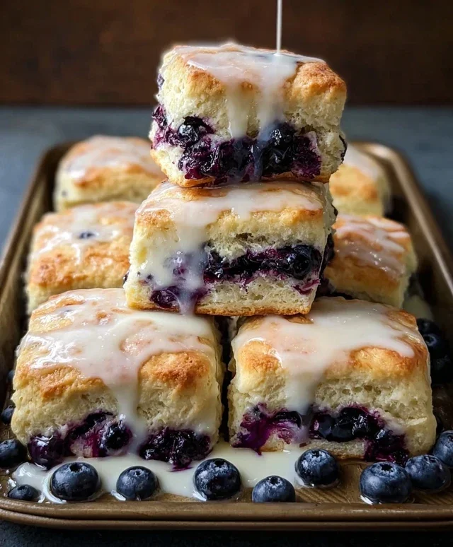 Glazed Blueberry Butter Swim Biscuits