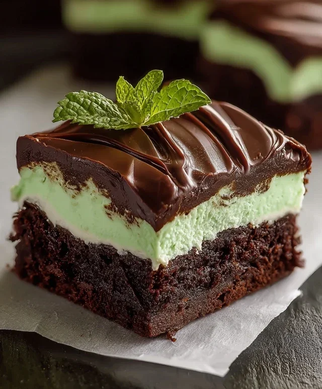 Triple-layer chocolate mint squares
