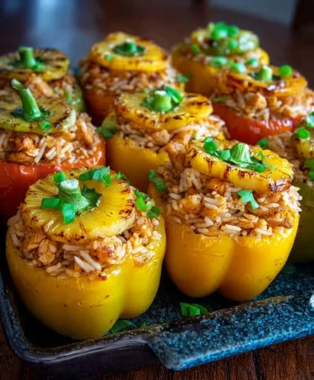Teriyaki Pineapple Chicken and Rice Stuffed Peppers: A Sweet and Savory Meal