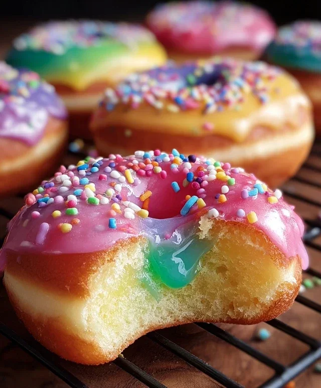 Rainbow-Filled Doughnuts