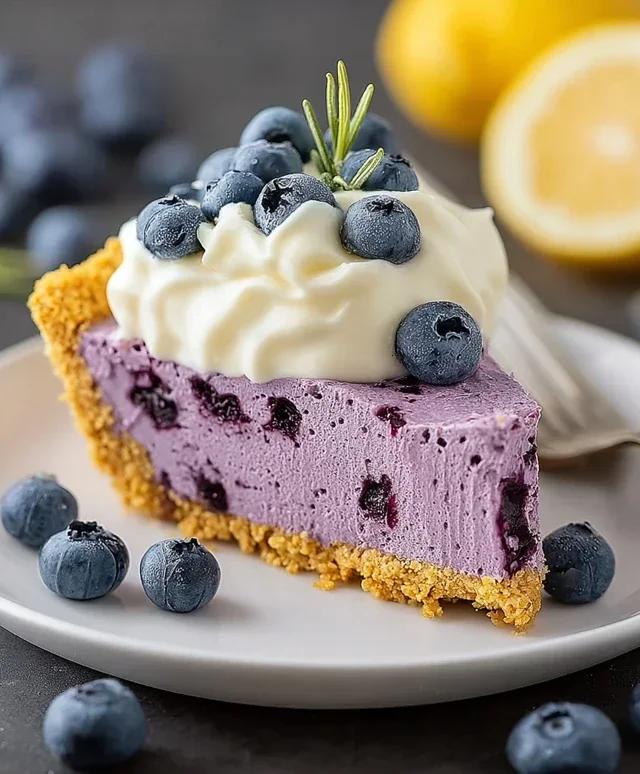 No Bake Lemon Blueberry Pie