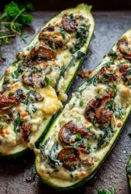 Spinach, Mushroom, and Ricotta Stuffed Zucchini Boats Recipe